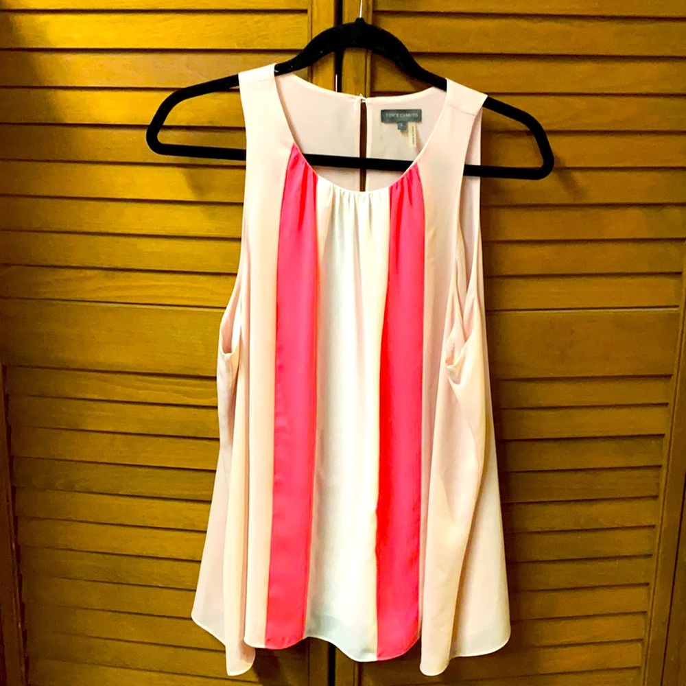 Vince Camuto light and hot pink shirt sleeves blouse size large
